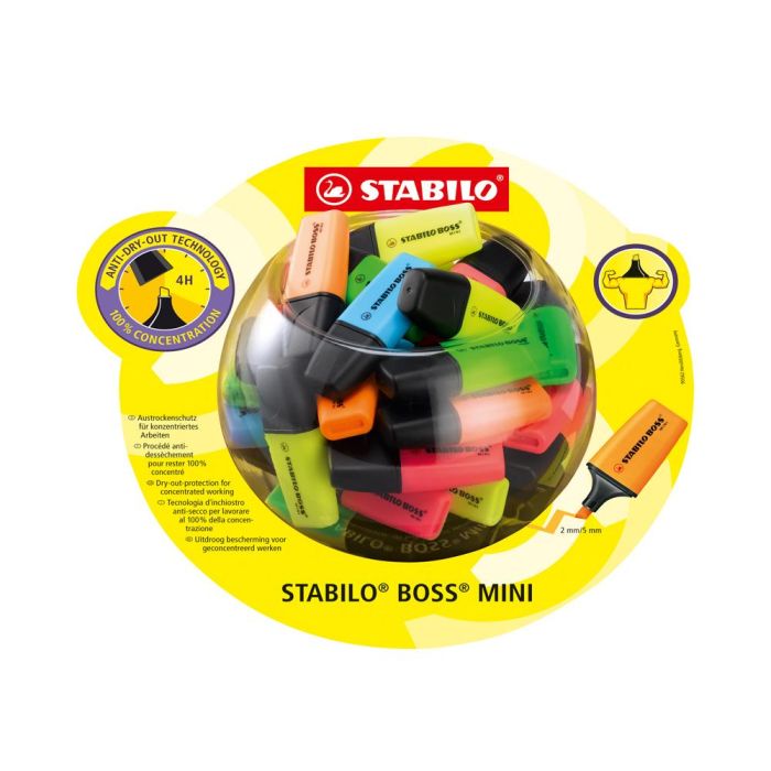 Rotulador Stabilo Boss Mini Fluorescente Expositor Bombonera De 50 Unidades Colores Surtidos 1