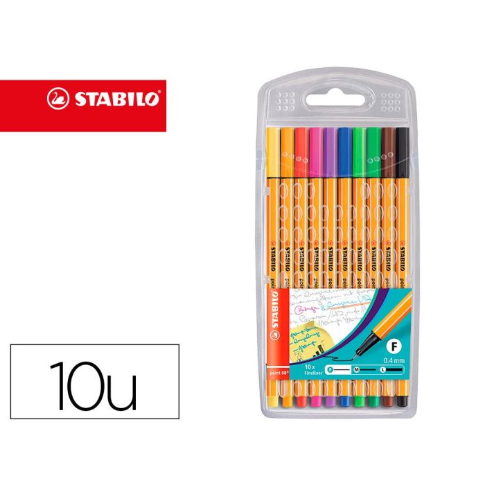 Stabilo Rotuladores Point 88 C-Surtidos Estuche 10 Ud