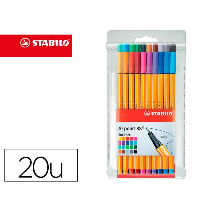 Stabilo Rotuladores Point 88 Colores Surtidos Estuche 20 Ud