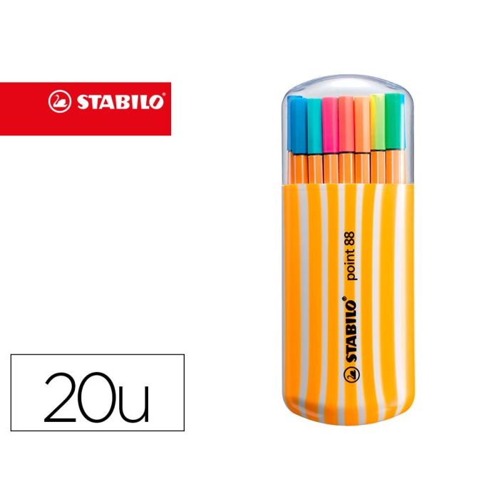 Stabilo Rotuladores Point 88 C-Surtidos Neón Estuche Zebrui 20 Ud