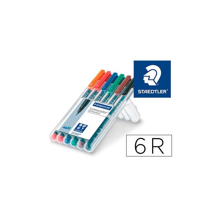 Staedtler Rotulador Permanente Lumocolor 317 M C-Surtidos Estuche 6 Ud