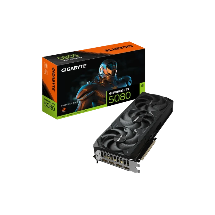 Vga Gigabyte GV-N5080WF3-16GD,Nv,Rtx5080,16Gb,Gddr7,256Bit,1Hdmi+3Dp,Windforce (3 Ventiladores) 5