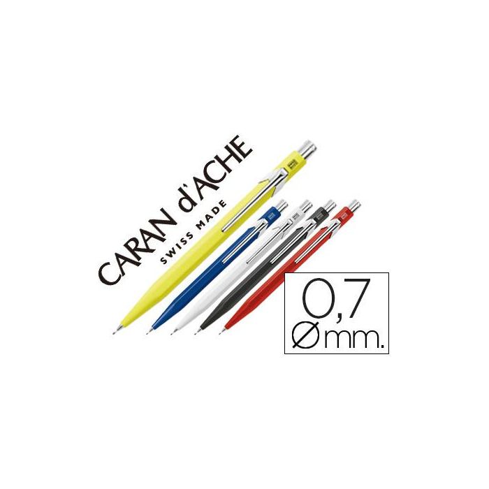 Portaminas Caran D'Ache 844 0,7 mm Caja 10 Unidades 2 Amarillos 2 Azules 2 Blancos 2 Negros Y 2 Rojos