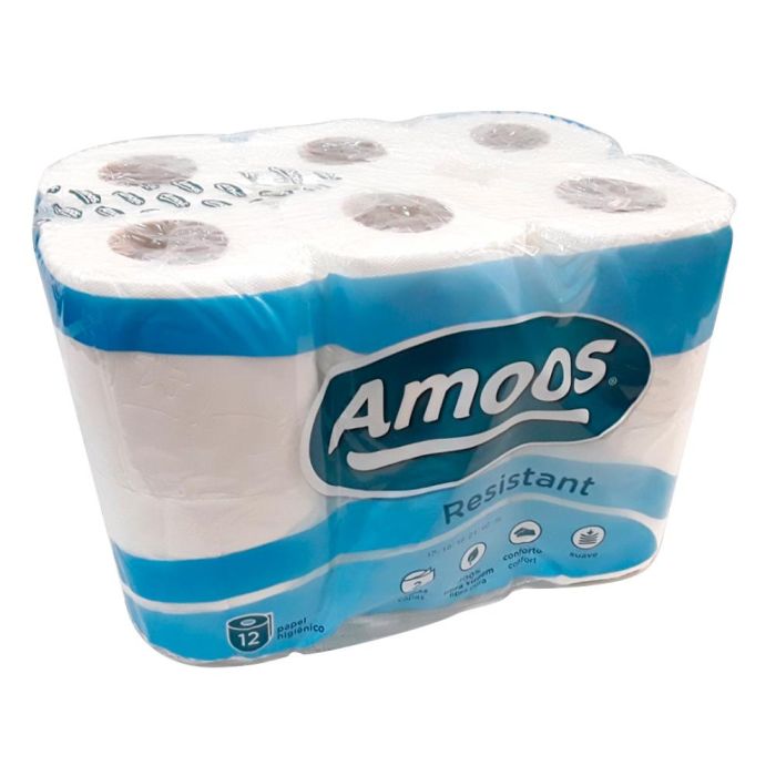 Papel Higienico Amoos 2 Capas 100 mm Diametro X 87 mm Alto Paquete De 12 Rollos 1