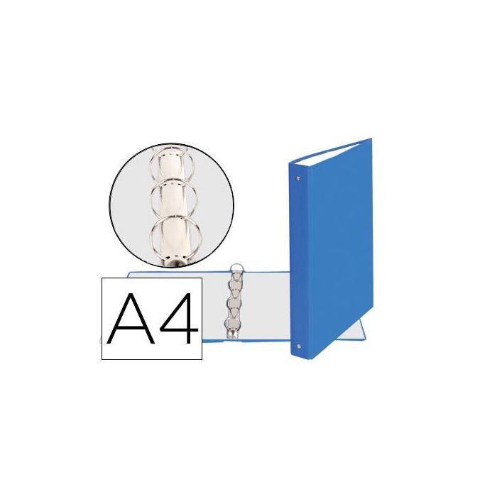 Carpeta De 4 Anillas 30 mm Redondas Exacompta Din A4 Carton Forrado Azul Claro