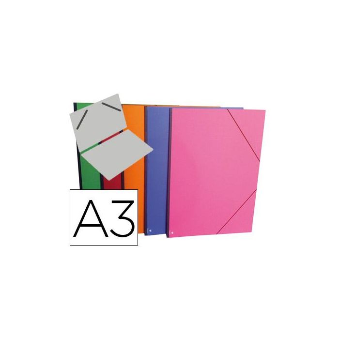 Carpeta Planos Clairefontaine Din A3 Con Gomas Carton Gofrado Colores Surtidos 10 unidades