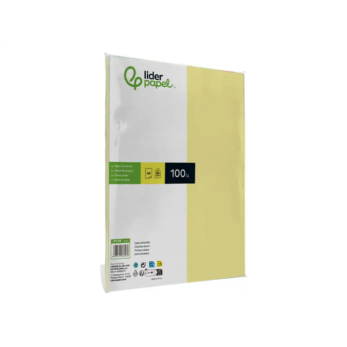 Liderpapel Papel Color A4 80gr Amarillo Paquete de 100 Hojas 3