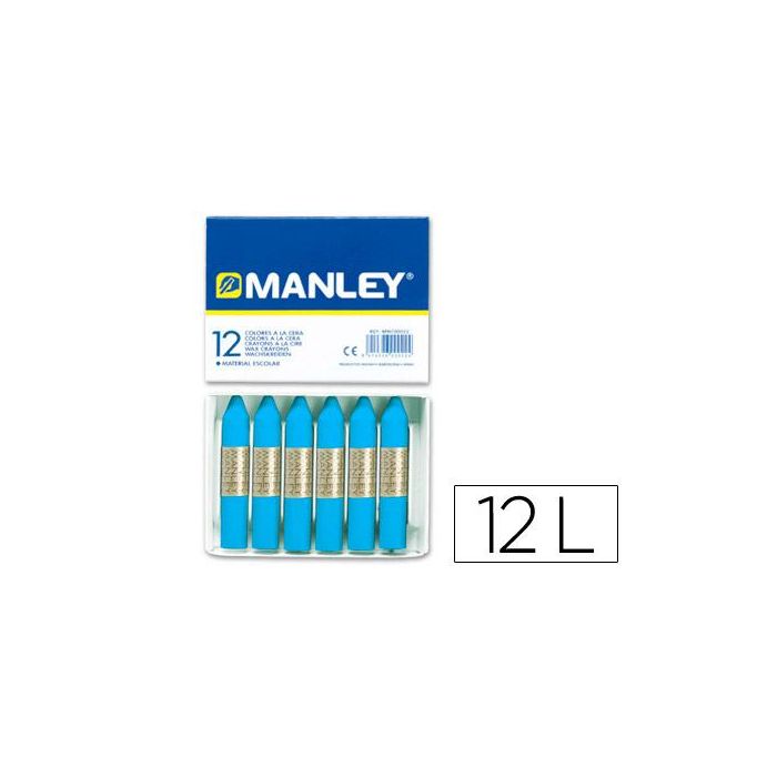 Manley Estuche De 12 Ceras 60 mm 20 Azul Cobalto