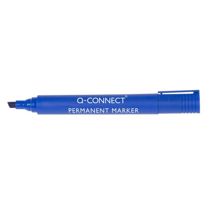 Rotulador Q-Connect Marcador Permanente Azul Punta Biselada 5 mm 10 unidades 2