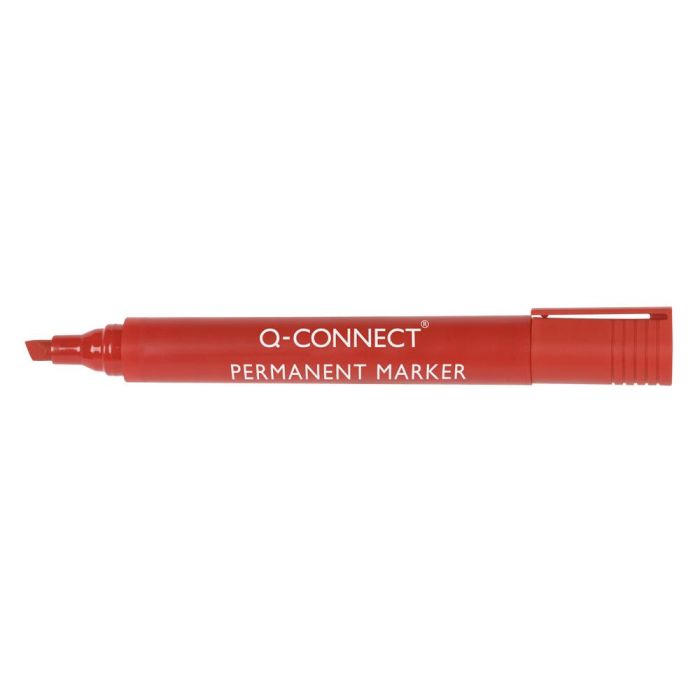 Rotulador Q-Connect Marcador Permanente Rojo Punta Biselada 5 mm 10 unidades 1