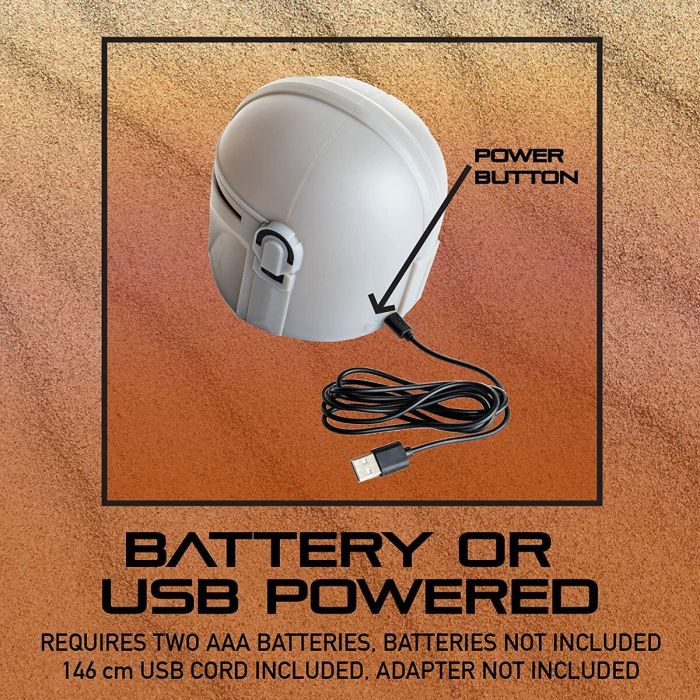 Paladone Lámpara Star Wars The Mandalorian - Casco con Luz, Funciona con Baterías AAA o USB 4 Paladone Lámpara Star Wars The Mandalorian - Casco con Luz, Funciona con Baterías AAA o USB 4