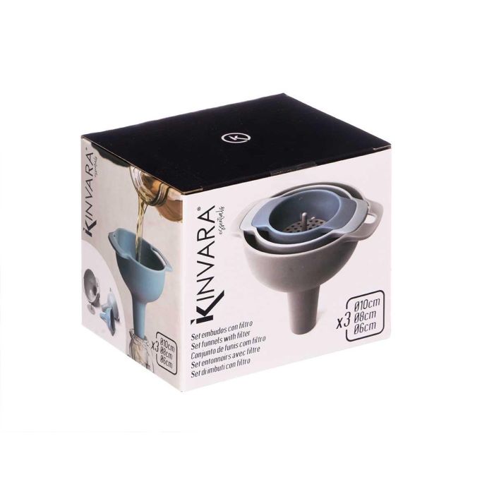 Set 3 Embudos Plastico Con Filtro Kinvara 13X11CM (24 Unidades) 2 Set 3 Embudos Plastico Con Filtro Kinvara 13X11CM (24 Unidades) 2