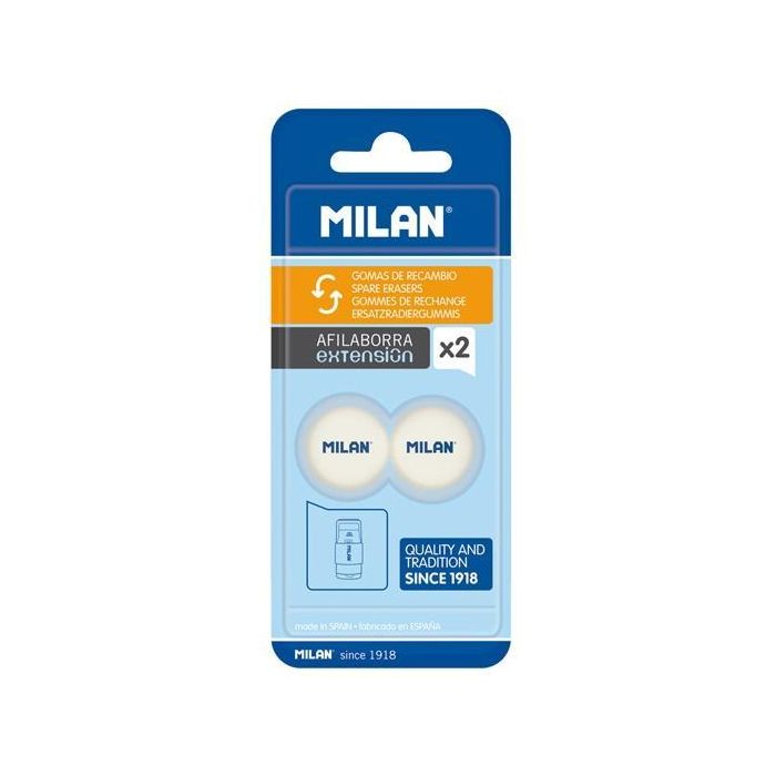 Milan Goma De Borrar Recambio Afilaborra Blíster 2 Unidades Blanco Milan Goma De Borrar Recambio Afilaborra Blíster 2 Unidades Blanco