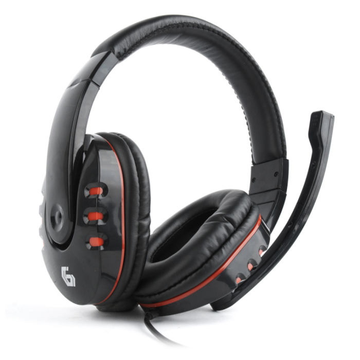 Gembird GHS-402 Auriculares Gaming Alámbricos de Diadema con Micrófono Giratorio, Control Volumen para PC, Negro