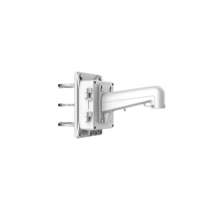 Hikvision Soporte para Poste Vertical de Aluminio y Acero para Cámaras Domo PTZ con Caja de Conexiones Blanco