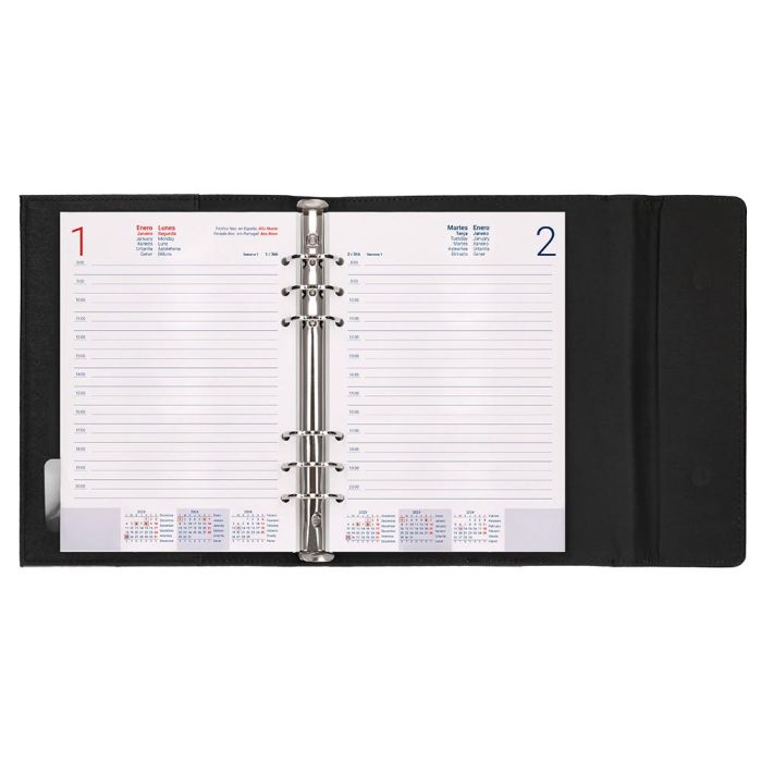 Agenda Encuadernada Liderpapel Nero A5 2025 Dia Pagina Color Negro Papel 70 gr 7