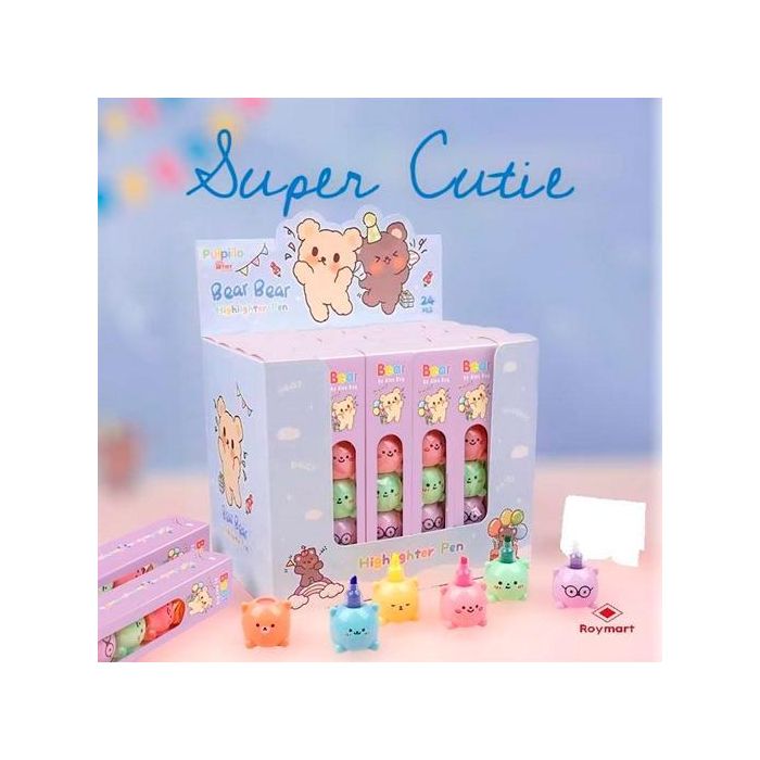 Roymart Marcadores The Bears Kawaii Set De 5 Expositor De 24 C-Surtidos