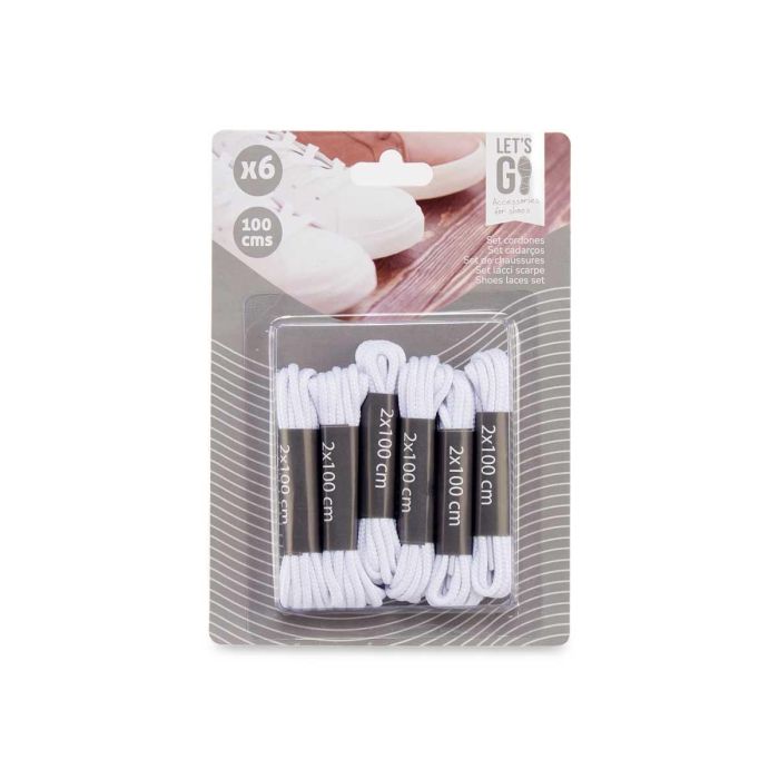 6 Cordones Blancos 100Cm Arte Regal (48 Unidades) 2 6 Cordones Blancos 100Cm Arte Regal (48 Unidades) 2