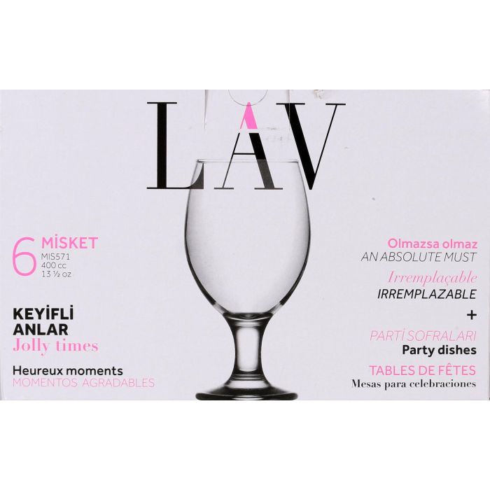 Set de 6 Copas para Cerveza Misk 400 cc - Lav (4 Cajas) 1 Set de 6 Copas para Cerveza Misk 400 cc - Lav (4 Cajas) 1