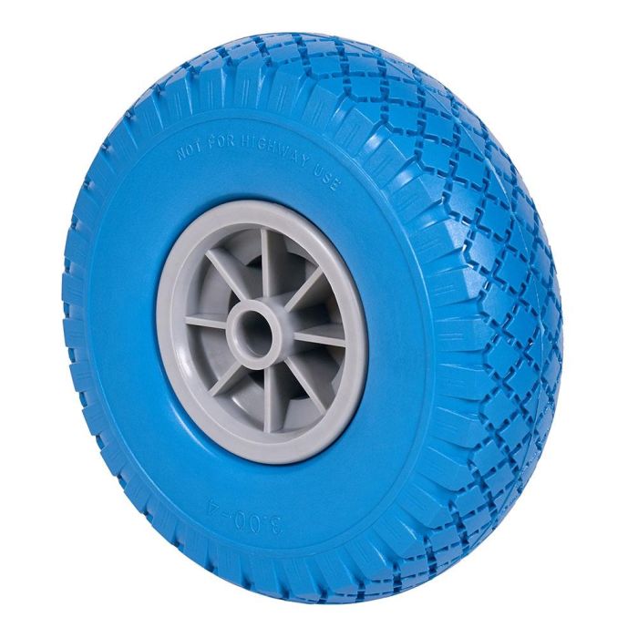 Ruedas Alex RIFN260-20-75 Rueda impinchable azul, núcleo poliamix gris, eje liso, carga máxima 80 kg
