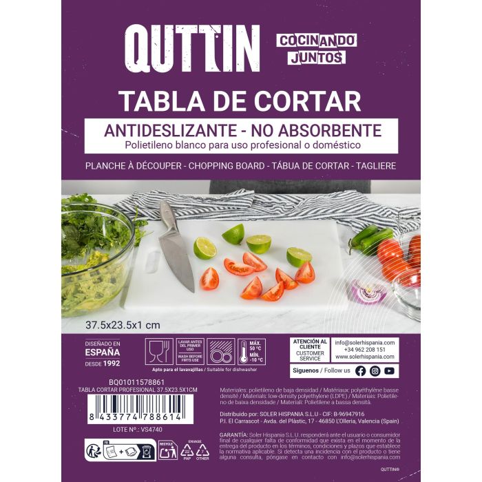 Quttin Tabla de Cortar Profesional 37.5 x 23.5 cm (12 Unidades) 7