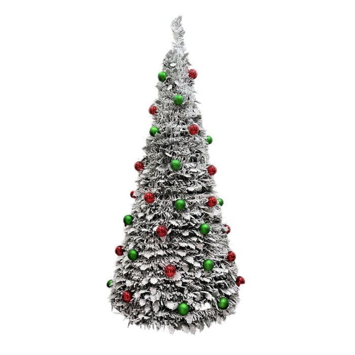 DKD Home Decor Árbol de Navidad Tradicional Plegable Verde 180 cm Alto con Iluminación LED y Protección IP44 - Base 71x71 cm Decoración PVC 1
