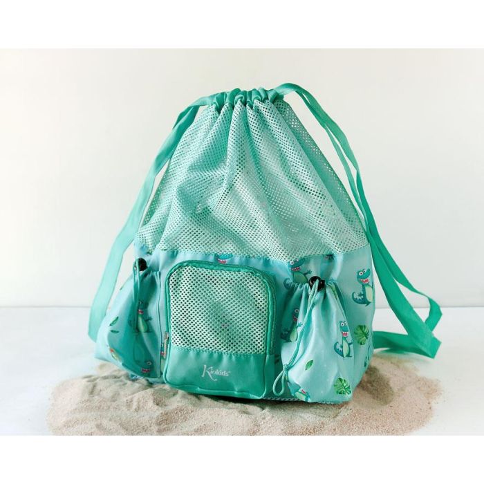 Kiokids Bolso Mochila de Playa Convertible Cocodrilos Sage, Poliéster Transpirable, 3 Bolsillos (Cremallera), 10L, +0 Meses 0 Kiokids Bolso Mochila de Playa Convertible Cocodrilos Sage, Poliéster Transpirable, 3 Bolsillos (Cremallera), 10L, +0 Meses 0