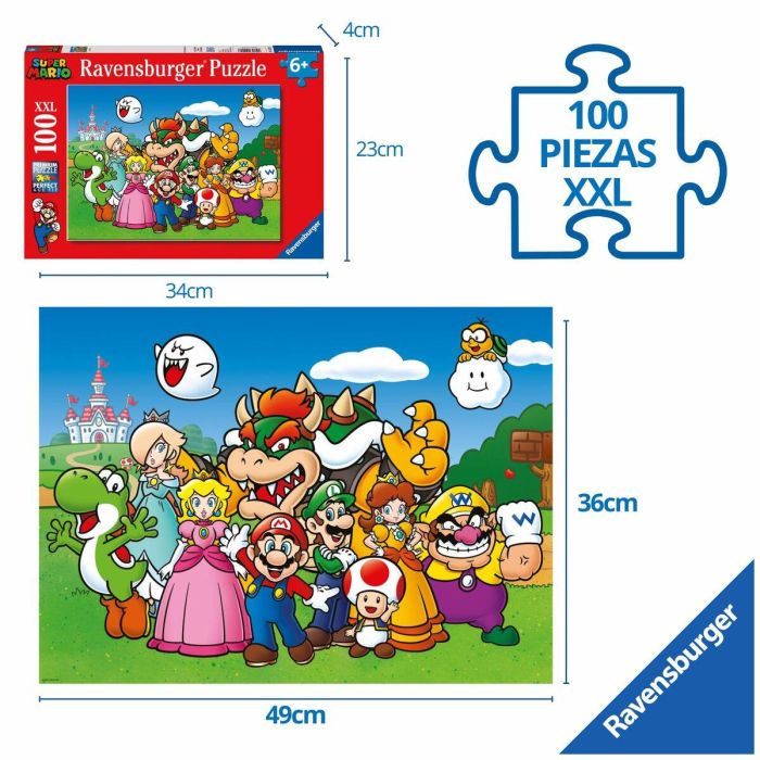 Ravensburger Puzzle 100 Piezas XXL Super Mario, Juego Educativo y Entretenido para Niños Mayores de 6 Años 4 Ravensburger Puzzle 100 Piezas XXL Super Mario, Juego Educativo y Entretenido para Niños Mayores de 6 Años 4