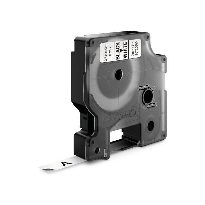 Dymo 40913 Cinta de Transferencia Térmica D1, Negro sobre Blanco, 9 mm x 7 m, Poliéster Autoadhesiva para Rotuladora Labelmanager