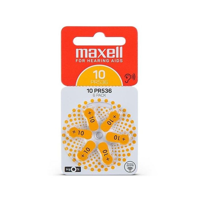 Maxell baterias de aire de zinc 1,45v - pr536 10 pack 6u