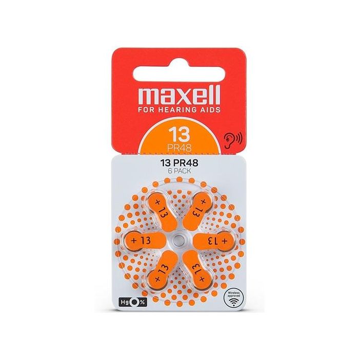 Maxell baterias de aire de zinc 1,45v - pr48 13 pack 6u Maxell baterias de aire de zinc 1,45v - pr48 13 pack 6u