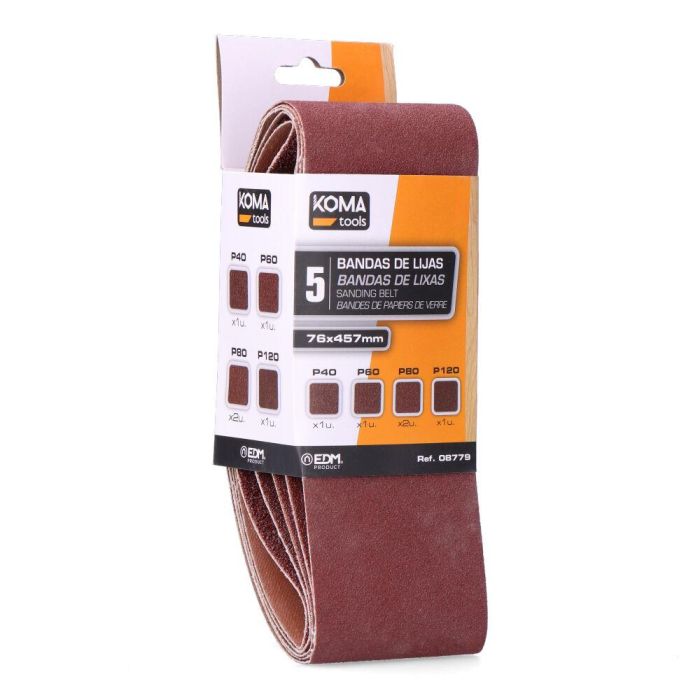 Koma Tools Kit 5 lijas para lijadora de banda 08778 Pro series, 76x457 mm, madera