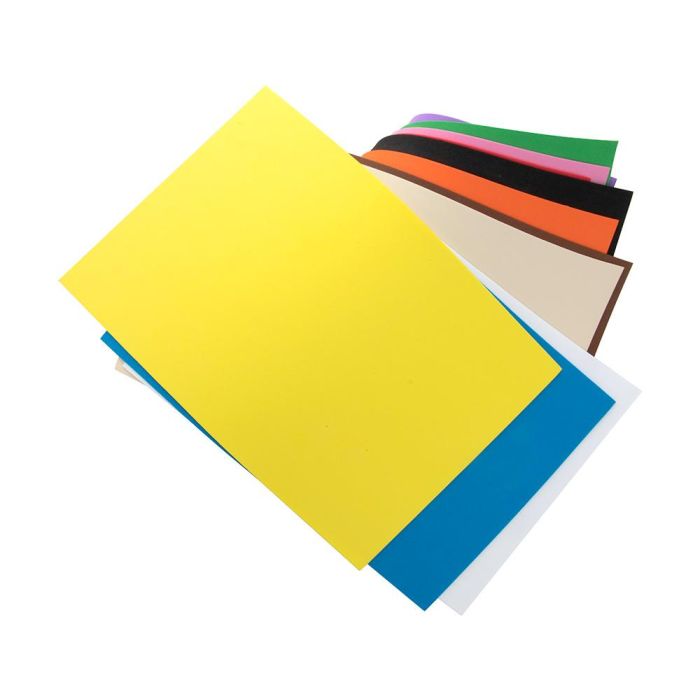 Goma Eva Liderpapel 50x70 cm 60 gr-M2 Espesor 1,5 mm Colores Surtidos 10 unidades