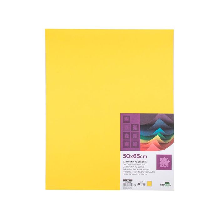 Cartulina Liderpapel 50x65 cm 180 gr-M2 Amarillo Limon Paquete De 25 Hojas 1