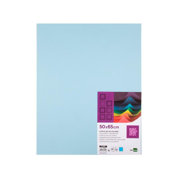 Cartulina Liderpapel 50x65 cm 180 gr-M2 Azul Paquete De 25 Hojas 1