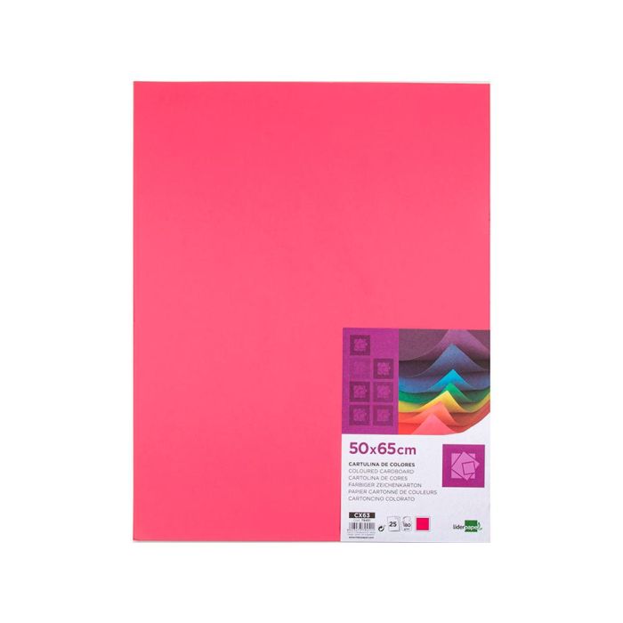 Cartulina Liderpapel 50x65 cm 180 gr-M2 Fucsia Paquete De 25 Hojas