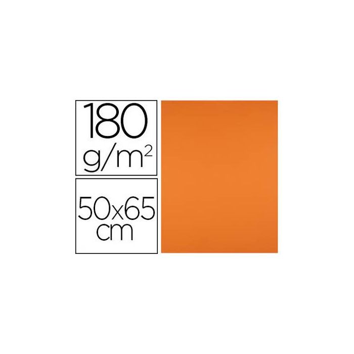 Cartulina Liderpapel 50x65 cm 180 gr-M2 Naranja Paquete De 25 Hojas