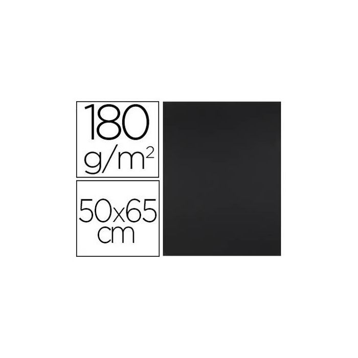 Cartulina Liderpapel 50x65 cm 180 gr-M2 Negro Paquete De 25 Hojas