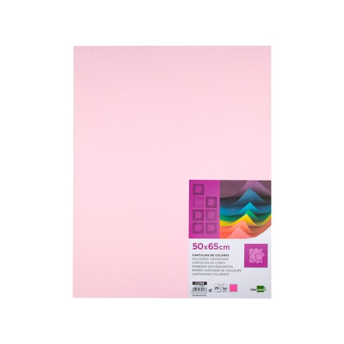 Cartulina Liderpapel 50x65 cm 180 gr-M2 Rosa Paquete De 25 Hojas 1