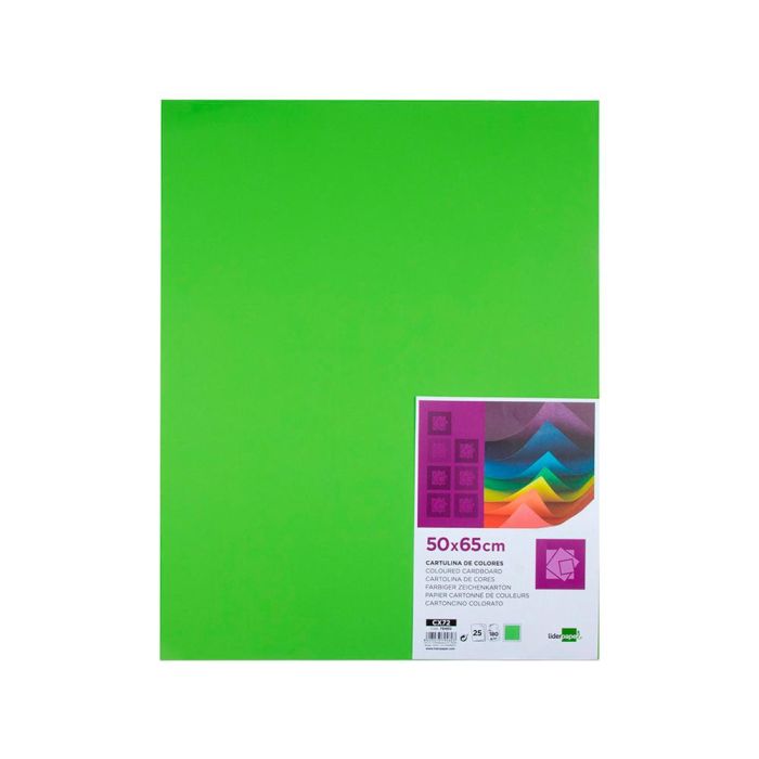 Cartulina Liderpapel 50x65 cm 180 gr-M2 Verde Pistacho Paquete De 25 Hojas 1