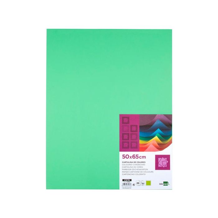 Cartulina Liderpapel 50x65 cm 180 gr-M2 Verde Hierba Paquete De 25 Hojas