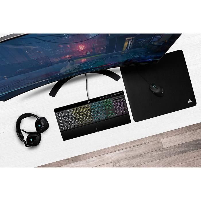 Teclado para juegos CORSAIR K55 RGB PRO, 5Z RGB, domo de goma (CH-9226765-FR) 4 Teclado para juegos CORSAIR K55 RGB PRO, 5Z RGB, domo de goma (CH-9226765-FR) 4