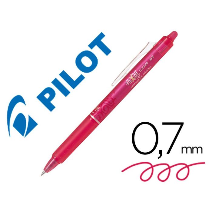 Boligrafo Pilot Frixion Clicker Borrable 0,7 mm Color Rosa 12 unidades