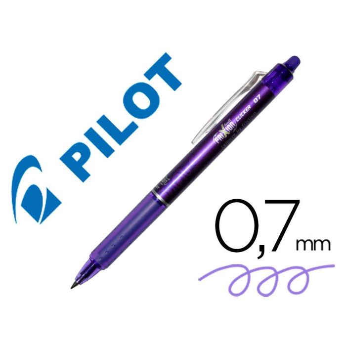 Boligrafo Pilot Frixion Clicker Borrable 0,7 mm Color Violeta 12 unidades