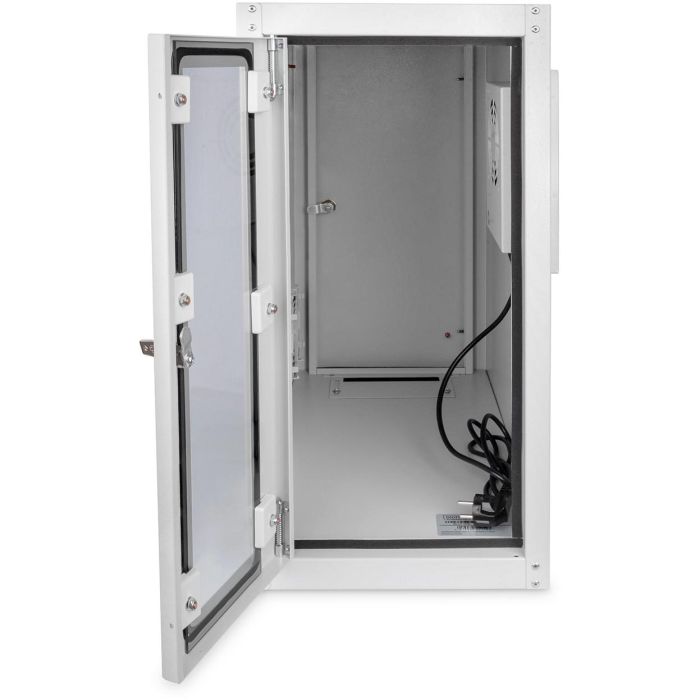 PC Schrank für Computergehäuse Glastür Digitus. inkl. Lüfter und Castorgruppe. Farbe Grau RAL 7035 7