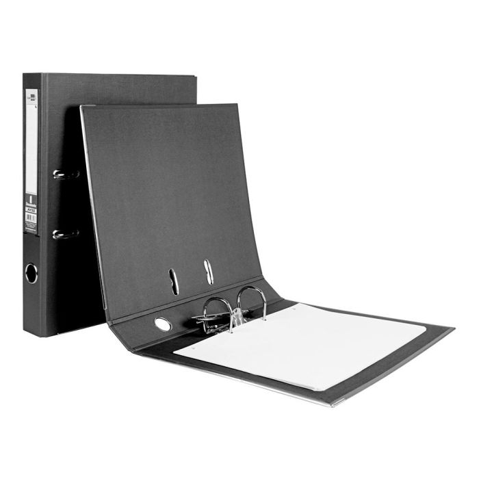 Archivador De Palanca Liderpapel Folio Documenta Forrado Pvc Con Rado Lomo 52 mm Negro Compresor Metalico 6 unidades 8