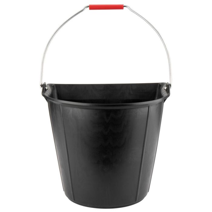 Cubo industrial plano 13 l de caucho sintético negro, con asa metálica. 1