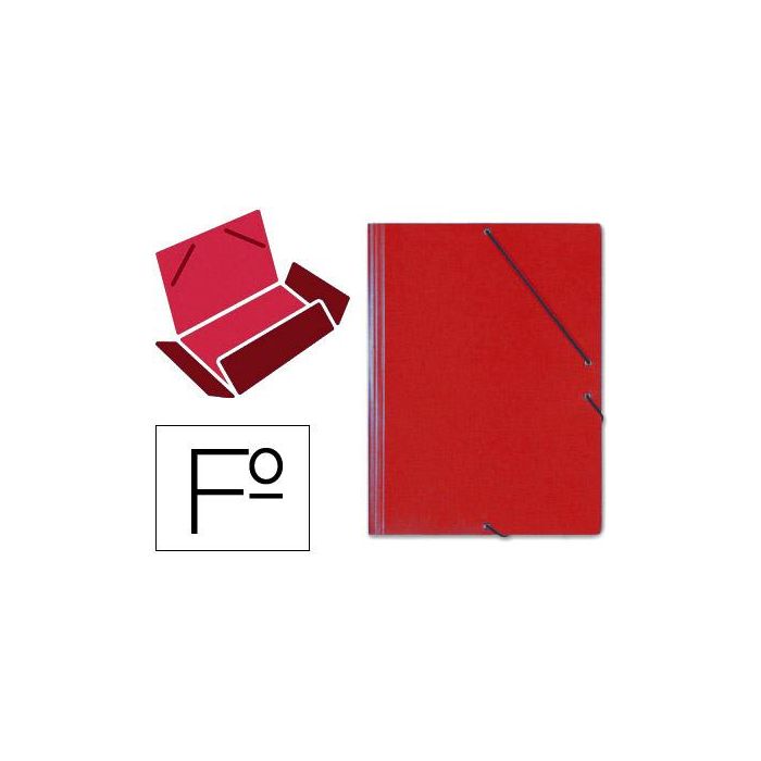 Carpeta Gomas Solapas Carton Saro Tamaño Folio Rojo 10 unidades