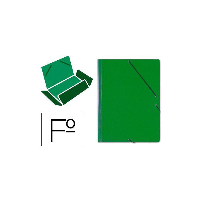 Carpeta Gomas Solapas Carton Saro Tamaño Folio Verde 10 unidades