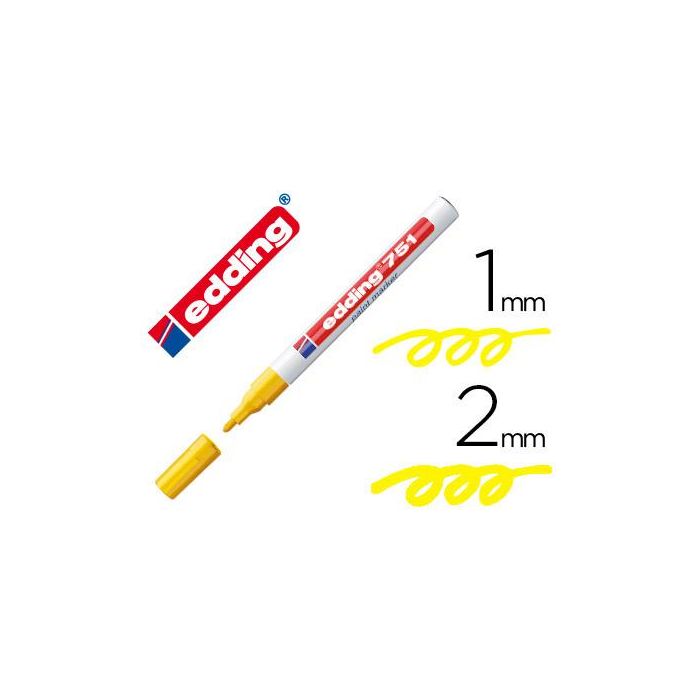 Rotulador Edding Punta Fibra 751 Amarillo Punta Redonda 1-2 mm 10 unidades